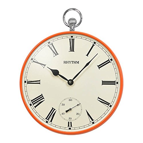 Rhythm Value Added Wall Clock Convex Glass,Sub-Second Hand Metal Case